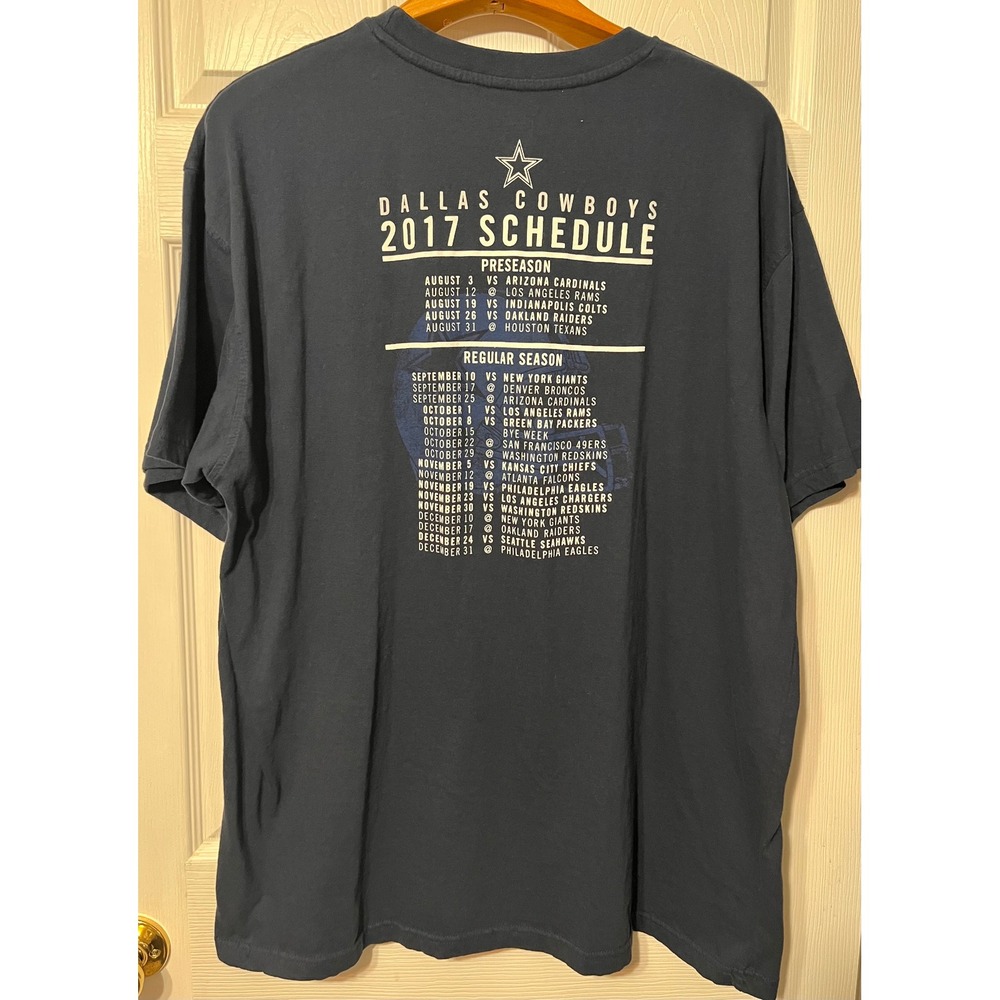 Dallas Cowboys 2017 Schedule T Shirt Mens 3XL Navy‎ Blue Football NFL - Picture 2 of 3